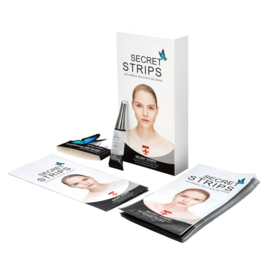 Secret Strip Anti-Wrinkle Under Eye Set: 10 Pairs Treatment Masks + 8 ml Hyaluronic Acid Serum