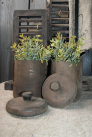 HOUTEN  POT MET DEKSEL