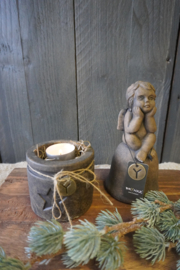 TEALIGHTHOLDERS MET STER  MAJESTIC BROWN