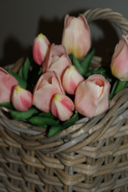 TULPEN ROZE/WIT 30 CM