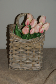 TULPEN ROZE/WIT 30 CM