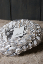 BAKULI WREATH THIN, WHITE 20 CM