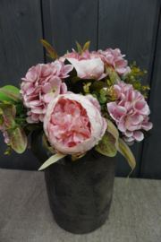 ZIJDEN BOEKET - ROZE
