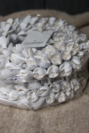 BAKULI WREATH THIN, WHITE 20 CM