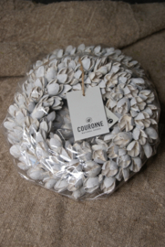 BAKULI WREATH THIN, WHITE 20 CM