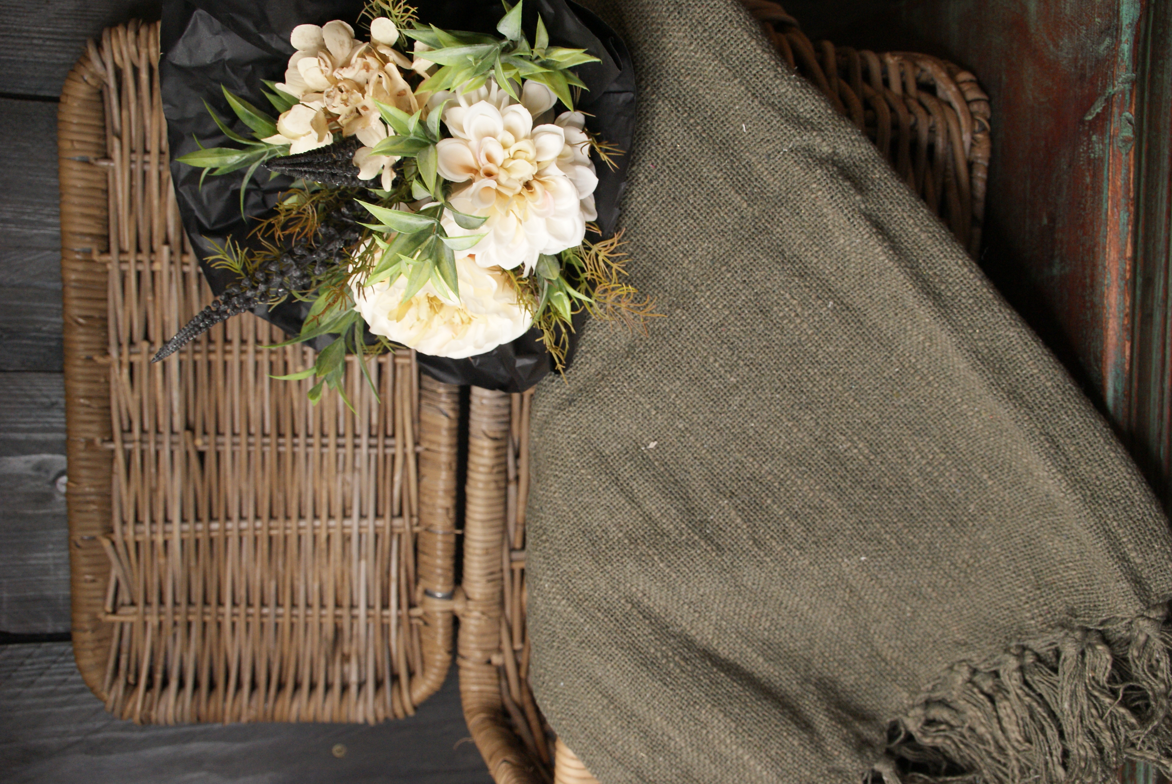 PLAID COSY MET FRANJES - GROEN