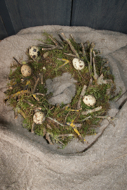 MOSS WREATH YELLOW TWIGS KRANS