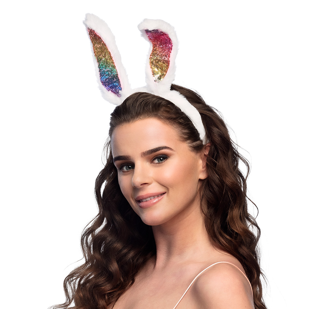 Diadeem regenboog bunny