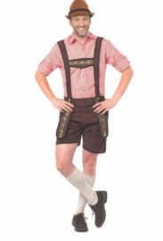 Lederhose Johann donkerbruin kort