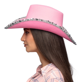 Hoed cowgirl roze