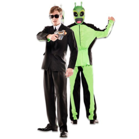 Zwart kostuum alien kostuum