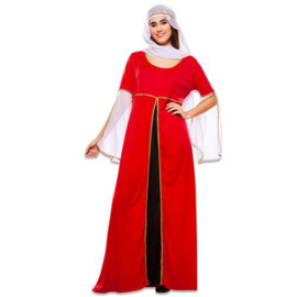 Middeleeuwse dame rood