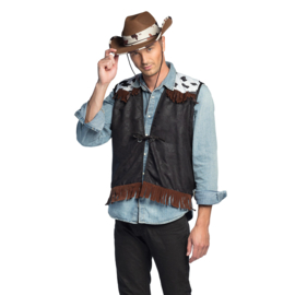 Cowboyvest zwart (L/XL)