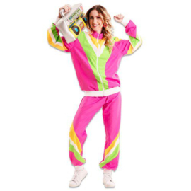 80's trainingspak roze vrouw