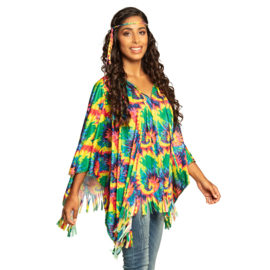 Poncho hippie met hoofdband