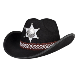 Kinderhoed sheriff zwart