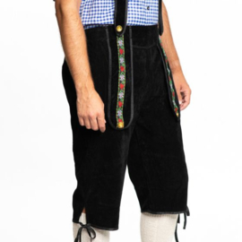 Lederhose Johann zwart lang