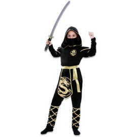 Ninja meisje zwart goud