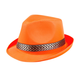 Hoed funky neon oranje