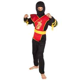 Ninja kostuum kind rood/zwart