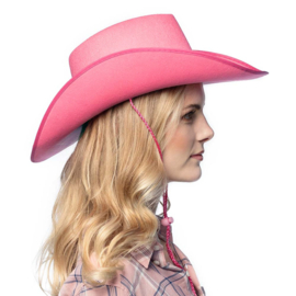 Cowgirl hoed knalroze