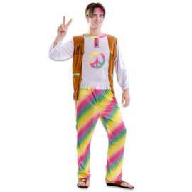 Regenboog hippie man