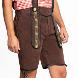 Lederhose Johann donkerbruin kort