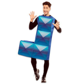Tetris kostuum blauw volwassen