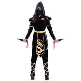 Ninja dame zwart goud