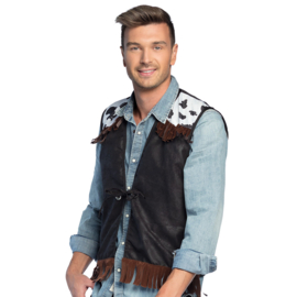 Cowboyvest zwart (L/XL)
