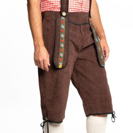 Lederhose Johann donkerbruin lang