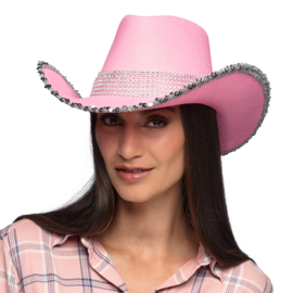 Hoed cowgirl roze
