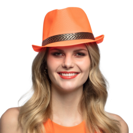 Hoed funky neon oranje
