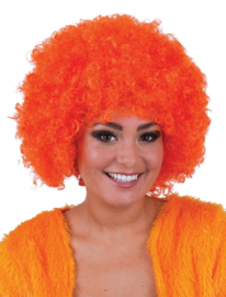 Pruik afro oranje