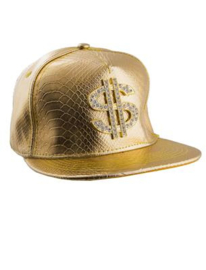 Baseballpet goud met dollar teken
