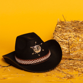 Kinderhoed sheriff zwart
