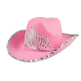 Cowgirl hoed glitterroze