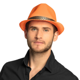 Hoed funky neon oranje