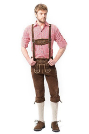 Lederhose Rudi donkerbruin lang