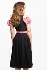 Dirndl Anne-Ruth lang rood/zwart