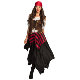 Kostuum piratendame rood