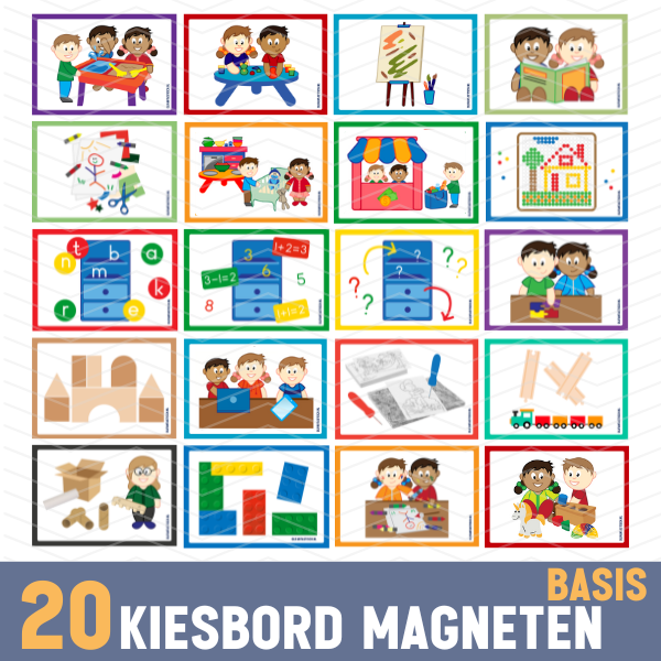 20x Kiesbord magneten (groep 1 en 2)