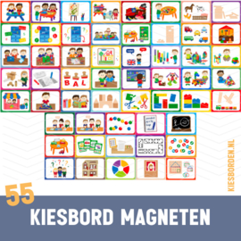 55x Kiesbord magneten (groep 1 en 2)
