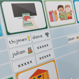Magneten kiesbord (naamvakjes afdekken)
