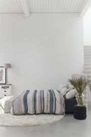 Riviera Maison Rattan Stripes - 135 x 200 cm - Blue Grey 257760