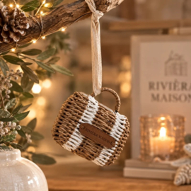 Rustic Rattan Suitcase Ornament - 568190