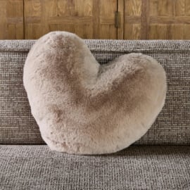 Heather Alba Heart Faux Fur Box Pillow riviera maison 584520