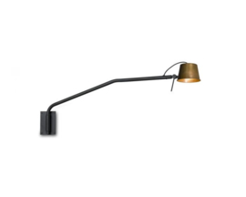 Pliz wall lamp Matt black with copper shade L.215.1.670*