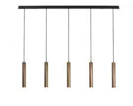 Tubino 5 buizen hanglamp  Donkerbruin zwart finish Frezoli