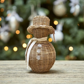 Rustic Rattan Snowman (afm 14x14x27) 548440